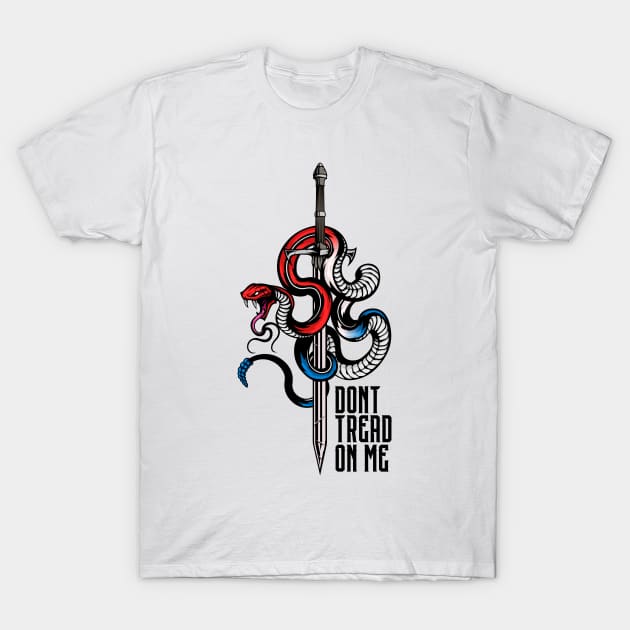 Dont Tread on Me - Red White & Blue T-Shirt by LiberTeeShirts